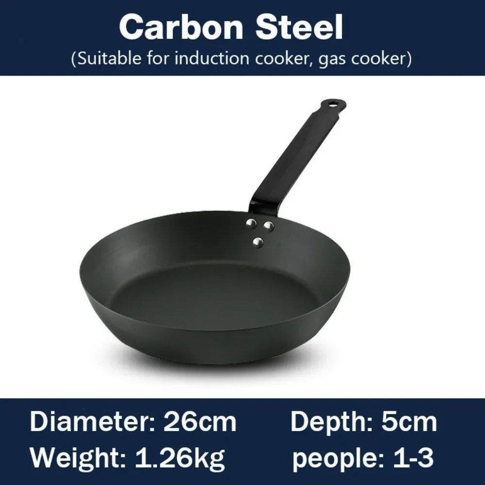 Carbon Steel Frying Pan Black 26cm