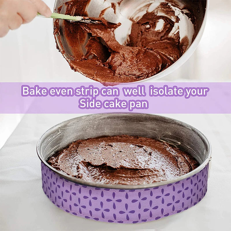 Bake Even Cake Pan Strips – Super Absorbent Thick Cotton Baking Strips – Best for Flat, Evenly Baked Cakes