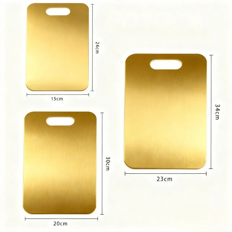 Golden Stainless Steel Chopping Board Set — 3 Piece 3PCS