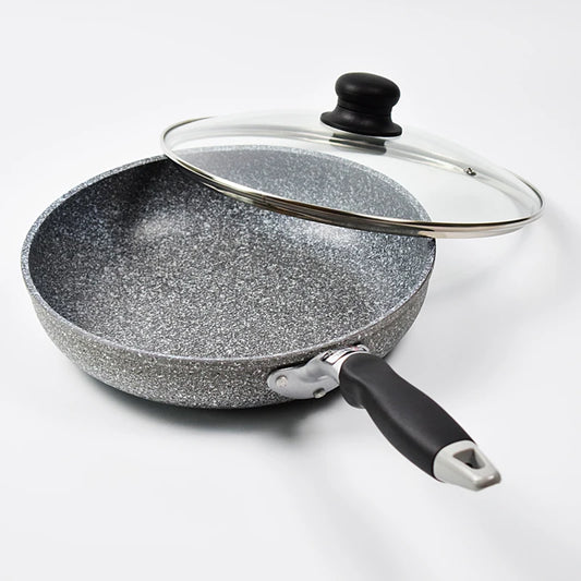 Non-Stick Frying Pan, Wok & Pancake Pan Range – Aluminium Induction Pans with Bakelite Handles & Matching Lids – Perfect for Eggs, Stir-Fries & Pancakes – Available in 20cm to 28cm