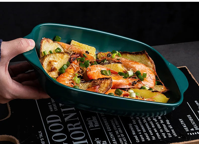 Ceramic Baking Dish — Oven-Safe Au Gratin Dish