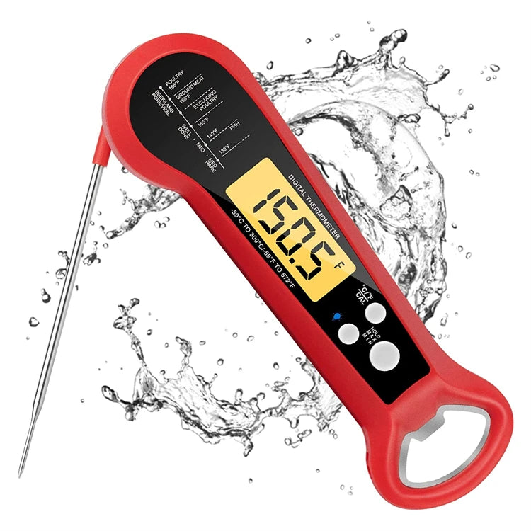 Digital Meat Thermometer with Stainless Steel Probe – Instant Read Food Thermometer – Ideal for Grilling, Roasting & Everyday Cooking