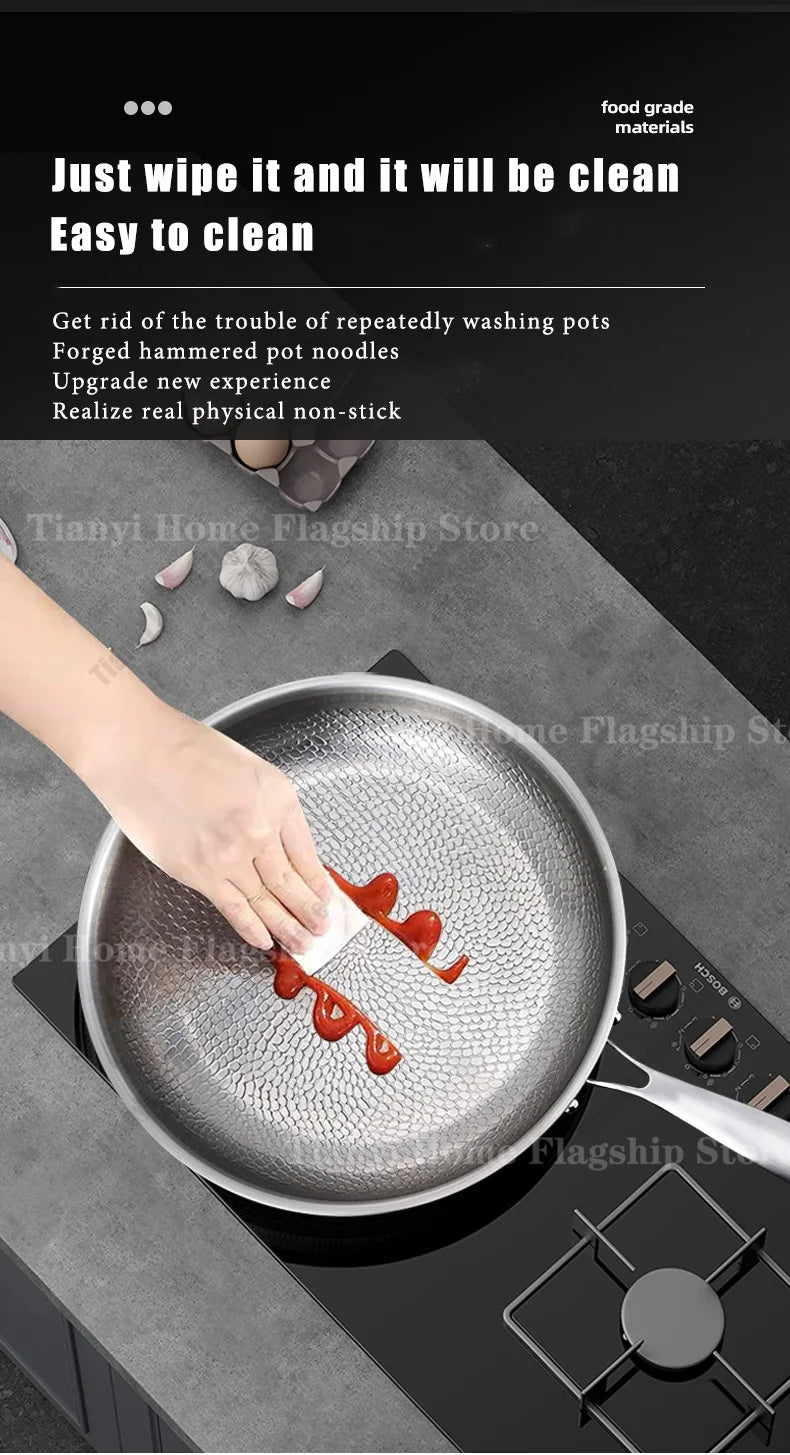 Titanium Stainless Steel Frying Pan