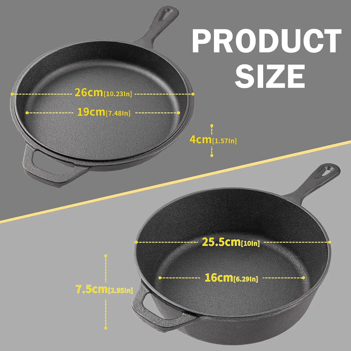 Cast Iron Multi Cooker Dutch Oven with Skillet Lid – 2-in-1 Pre-Seasoned Casserole – Best for Baking, Frying & Roasting on All Stoves