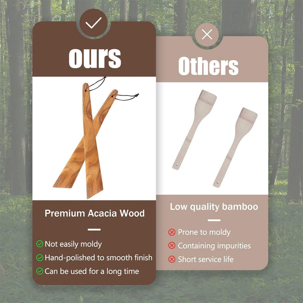 Acacia Wood Flat Cooking Spatula – Wooden Turner for Flipping & Scraping – Great for Nonstick Pans, Stir-Fries & Sautéing