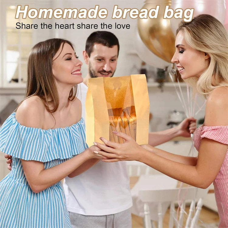 Large Paper Bread Bags with Clear Window – Bakery Bags for Homemade Sourdough, Cookies & Cakes – Great for Storing & Gifting Bakes – Available in 25 Pieces, 30 Pieces, 50 Pieces & 100 Pieces