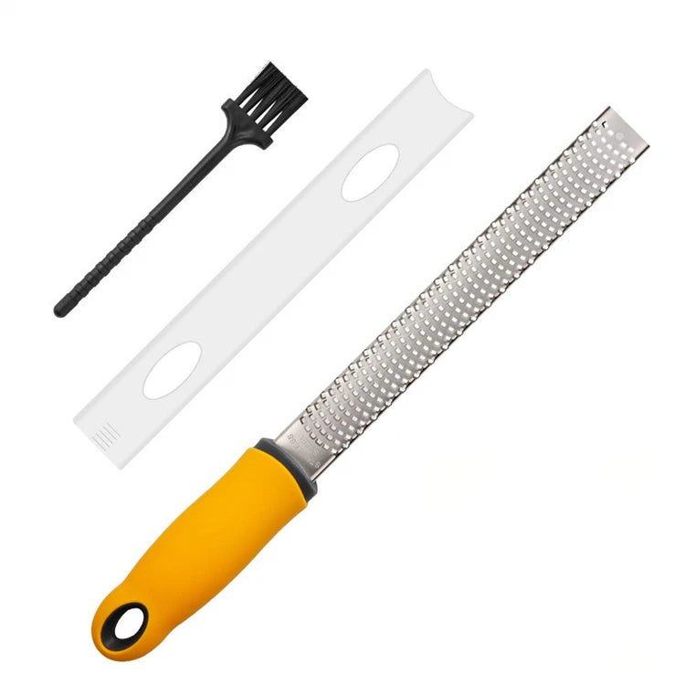 Stainless Steel Lemon Zester & Cheese Grater – Handheld Citrus Zester for Garlic, Ginger & Chocolate – Best for Zesting & Fine Grating – Available in Black, Red & Yellow Colours