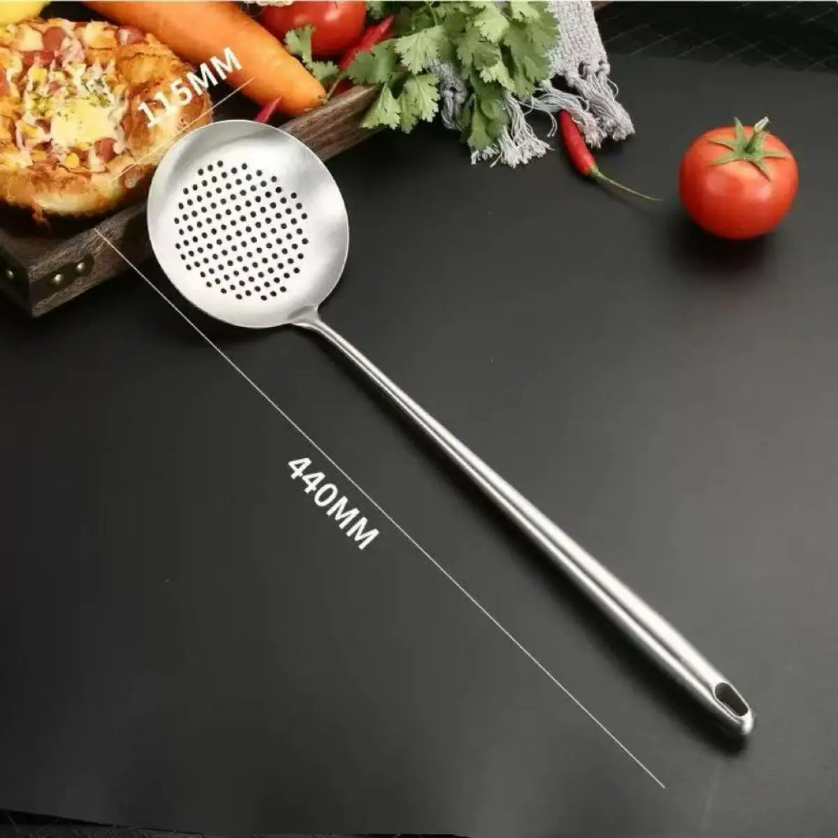 Stainless Steel Kitchen Utensils Set – Includes Slotted Turner, Ladle, Wok Spatula & Skimmer, Heat-Resistant for everyday cooking convenience
