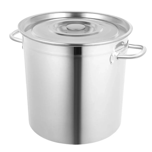 Heavy Duty Stainless Steel Stock Pot with Lid – Polished Commercial Grade Induction Soup Pot – Best for Stocks, Broths & Catering (35L)
