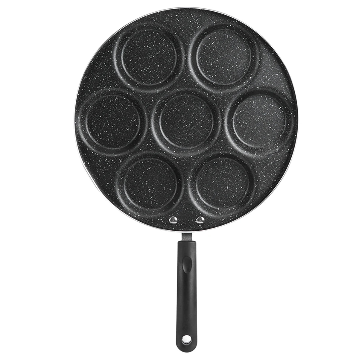 7 Hole Non-Stick Egg Frying Pan – Aluminium Fried Egg & Burger Pan with Heat-Resistant Handle – Best for Eggs, Mini Pancakes & Burgers