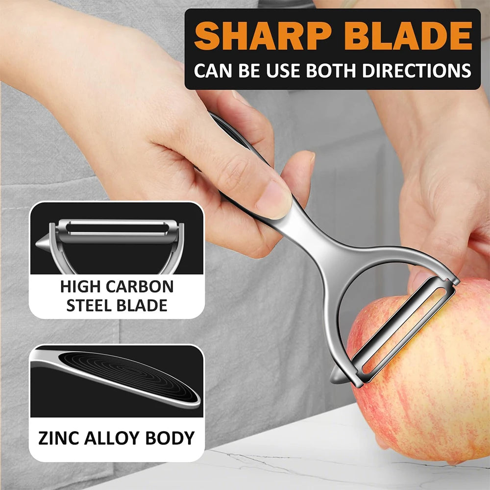 Ultra Sharp Stainless Steel Vegetable Peeler – Zinc Alloy Handle Potato, Carrot & Apple Peeler – Perfect for Fruit & Vegetable Prep – Available in 1 & 2 Pieces