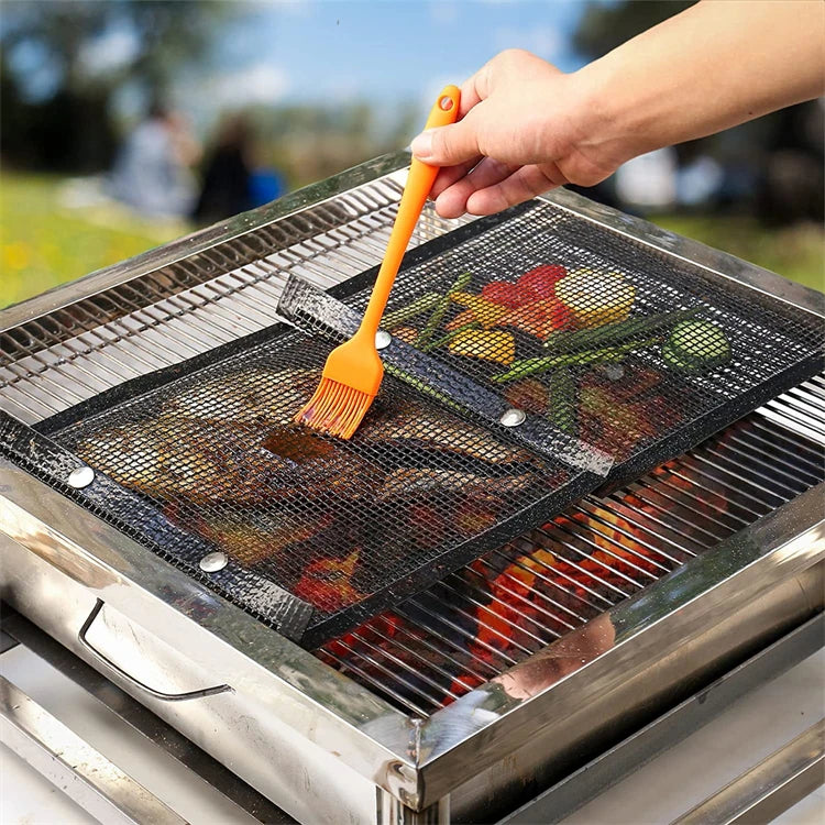 Reusable PTFE Mesh Grill Bags – Non-Stick BBQ Bags for Charcoal, Gas Grills & Smokers – Best for Grilling Vegetables, Fish & Small Foods – Available in 3 Sizes