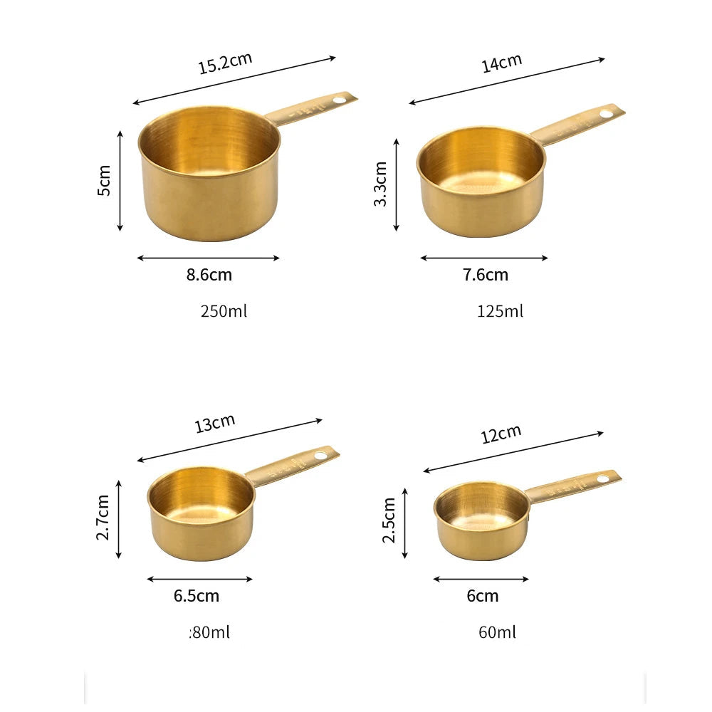 4-Piece Stainless Steel Measuring Cup & Spoon Set