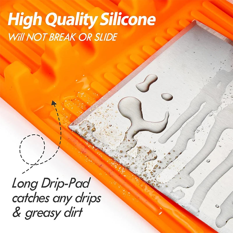 Heat Resistant Silicone Griddle Tool Mat – Grill Side Shelf Mat & BBQ Utensil Rest – Great for Flat Top Griddles & Outdoor Cooking