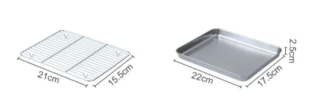 Stainless Steel Baking Tray with Wire Rack 22x17.5cm-S
