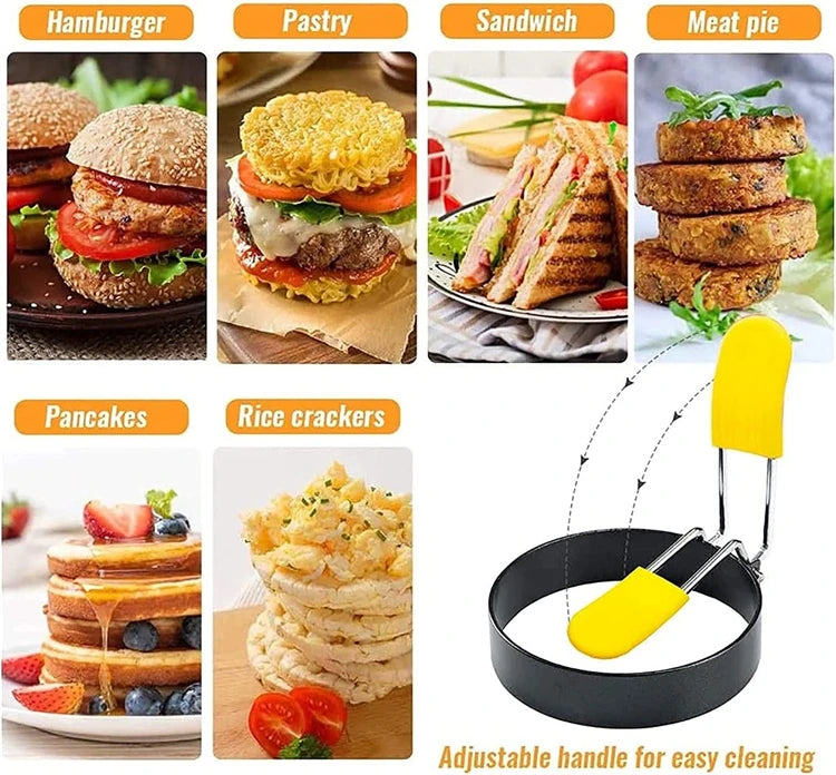 Stainless Steel Non-Stick Egg Rings – Round Egg Cooker Moulds for Frying – Best for Fried Eggs, Egg Muffins & Pancakes – Available in 2 Pieces & 4 Pieces