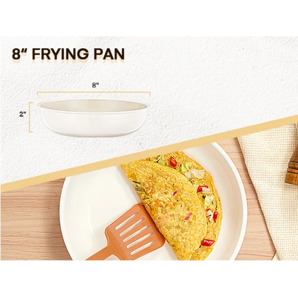 Ceramic Non-Stick Saucepan Set with Removable Handle – Stackable Space-Saving Induction Pots – Great for Sauces, Soups & Small Kitchens