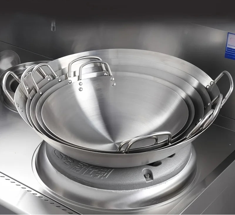 Stainless Steel Wok with Double Handles