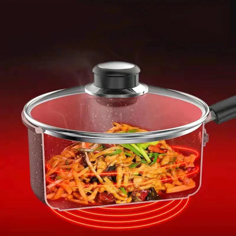 Non-Stick Granite Maifan Stone Coating Saucepan – Ideal for Heating Milk, Boiling, Simmering & Preparing Sauces, Soups & Small Daily Meals – PFOA-Free Durable Milk Pot with Granite Finish