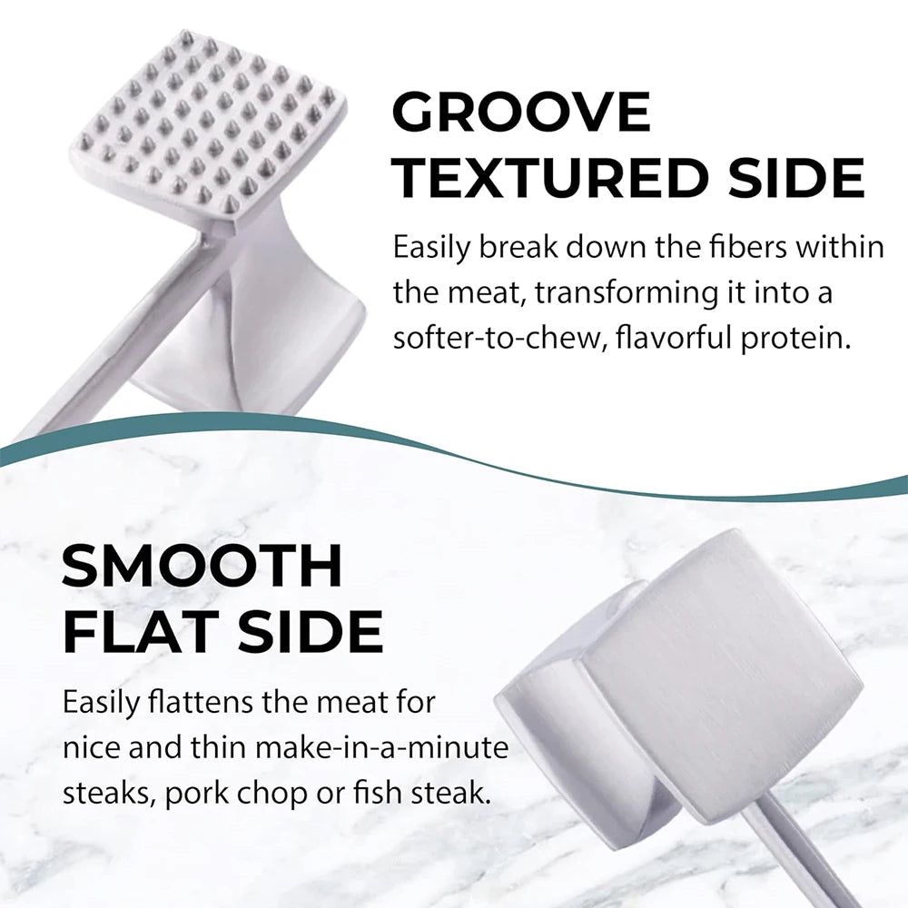 Zinc Alloy Meat Tenderizer Hammer with Non-Slip Grip Handle
