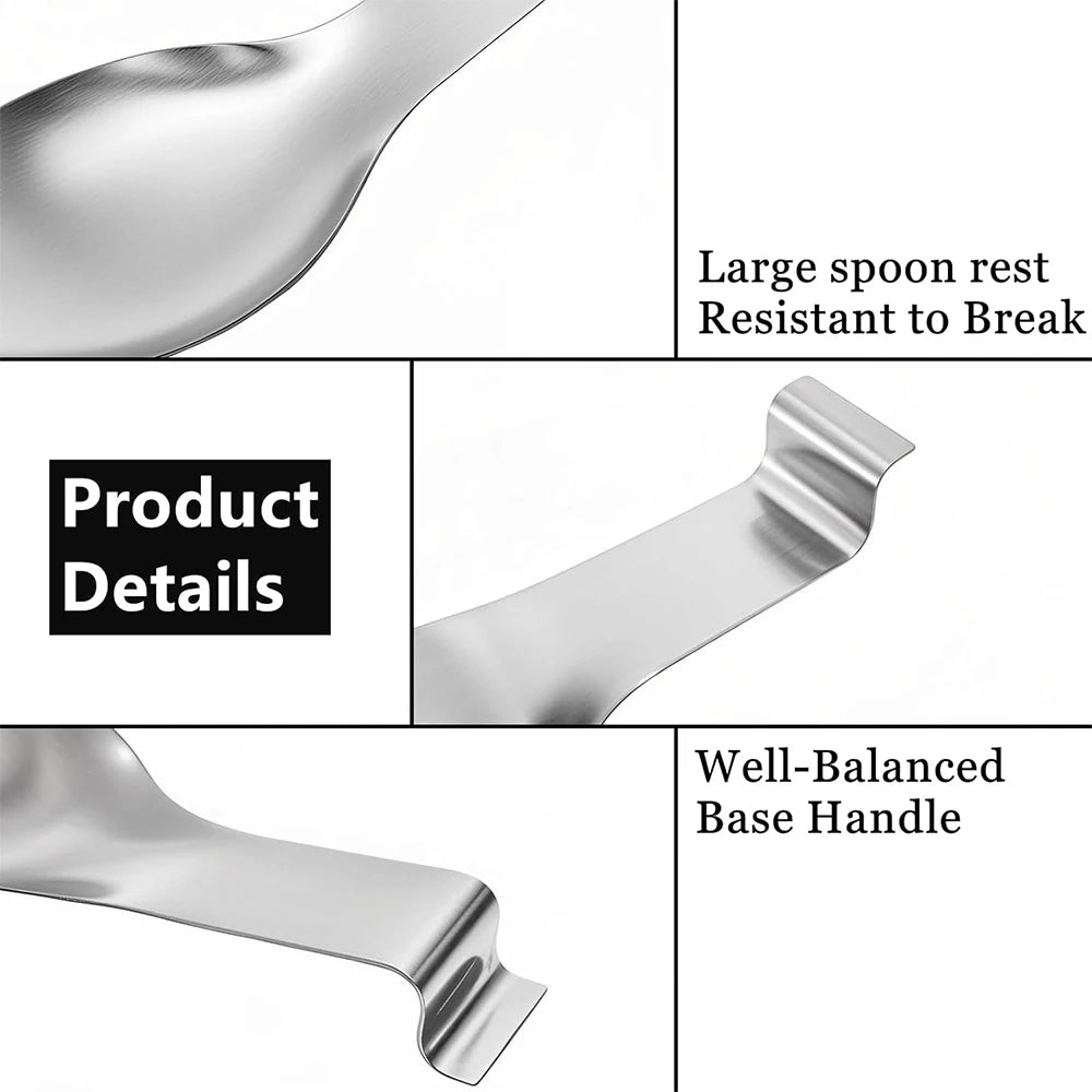 Large Stainless Steel Spoon Rest – Spatula & Ladle Holder for Worktop & Stove Top – Great for Keeping Cooking Utensils Tidy – Available in Gold & Silver Colours