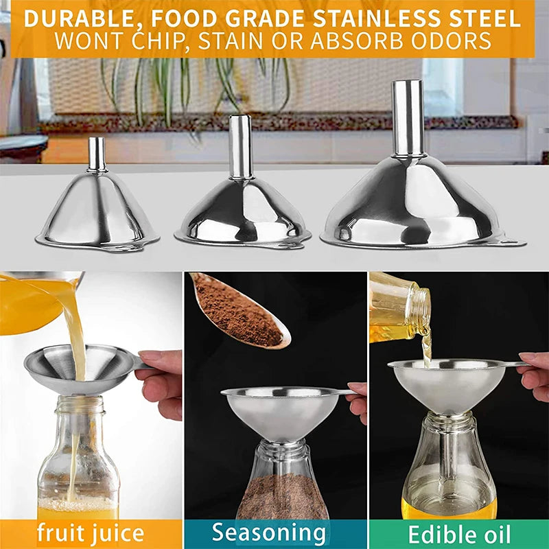 Stainless Steel Kitchen Funnel Set