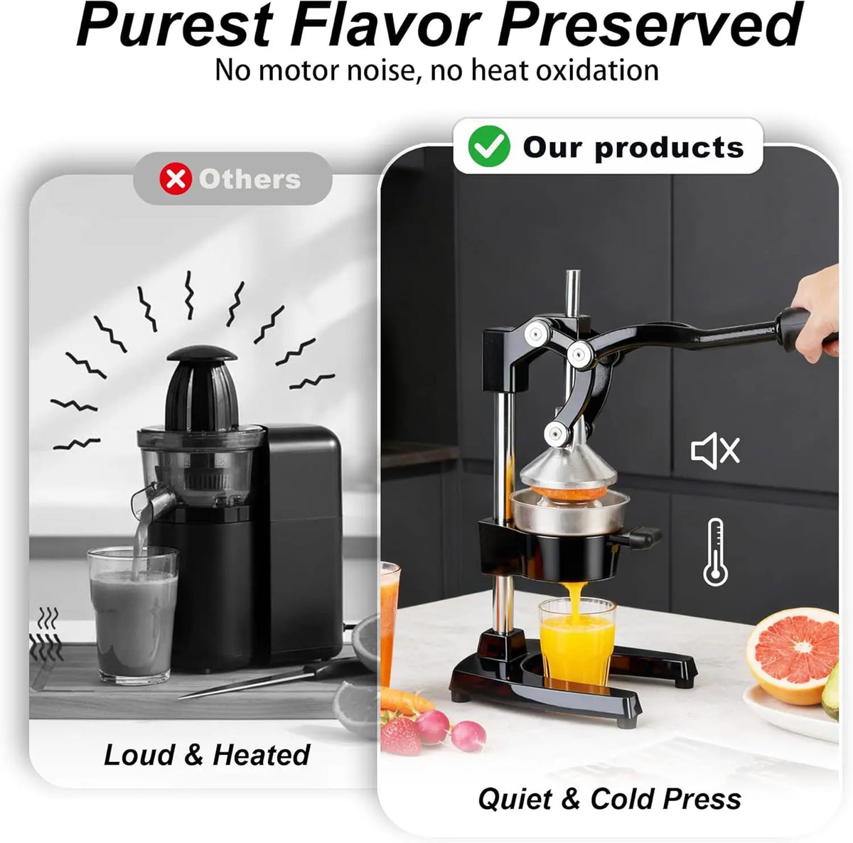 Cast Iron Lever Citrus Juicer – Heavy Duty Manual Lemon & Orange Squeezer with 304 Stainless Steel Press – Ideal for Fresh Juice with High Yield