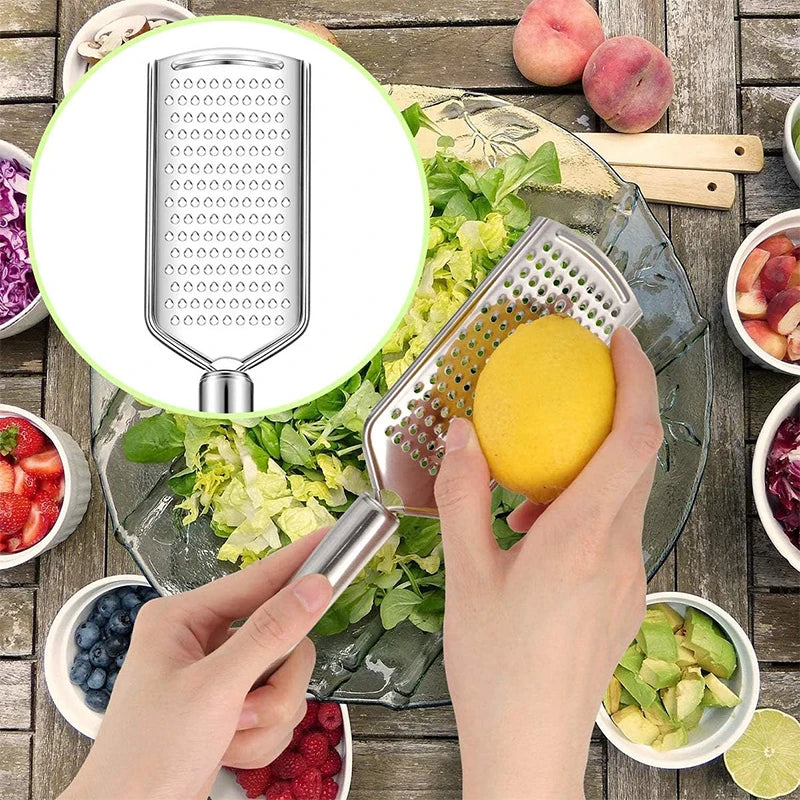 Mini Handheld Stainless Steel Cheese Grater – Cheese Shredder & Lemon Zester – Ideal for Cheese, Chocolate, Ginger & Garlic