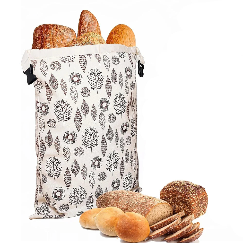 Reusable Beeswax Sourdough Bread Bag – Large Cotton & Linen Bread Storage Bag – Best for Homemade Sourdough & Loaves