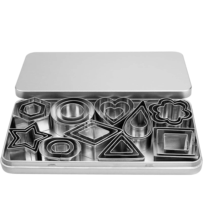Stainless Steel Mini Cookie Cutter Set — 30 Piece Silver