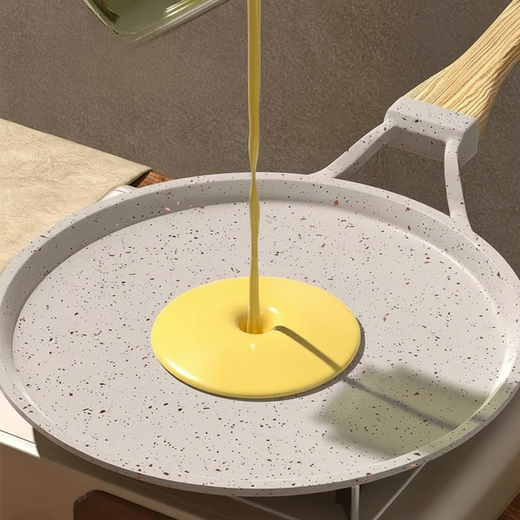 Maifan Stone Non-Stick Crepe & Pancake Pan with Wooden Handle(20/24/28cm) – Flat Pan  Ideal for Pancakes, Crepes & Everyday Cooking , Induction & Gas Compatible