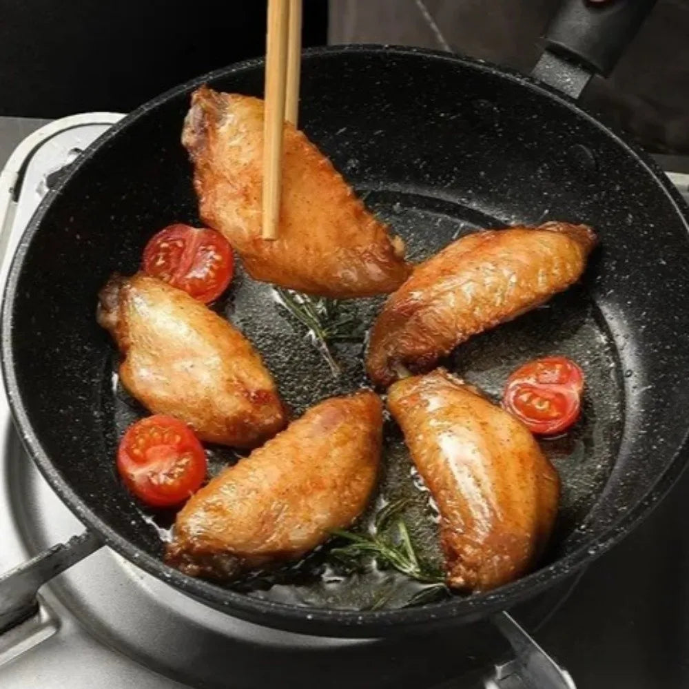 Stone Non-Stick Frying Pan – Thickened Stone-Coated Skillet for Gas & Induction – Great for Eggs & Steaks – Available in 18cm, 19cm, 21cm, 23cm & 25cm