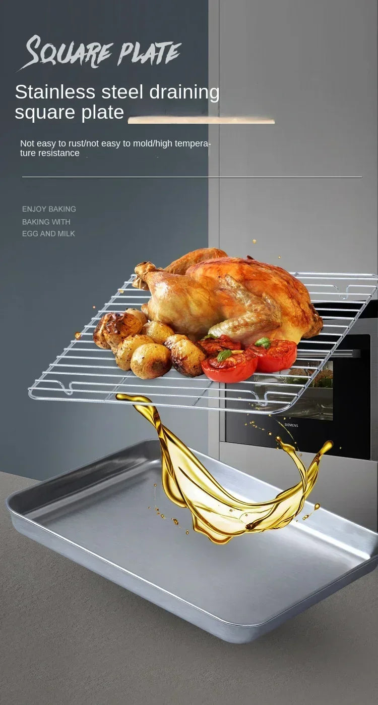 Stainless Steel Baking Tray with Wire Rack