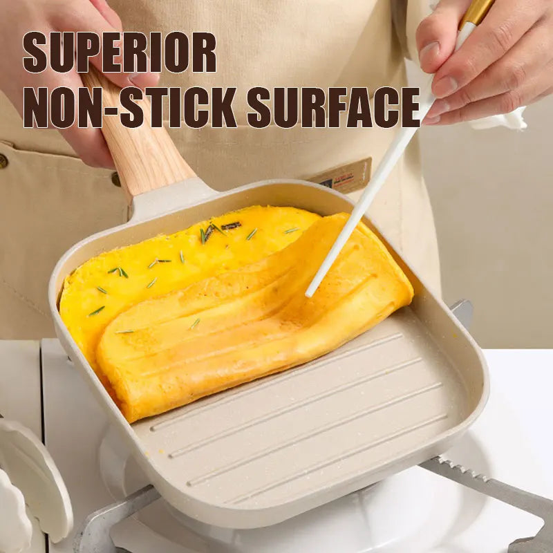 Non-Stick Grill Pan – Skillet for Indoor & Outdoor Grilling – 19cm Square Perfect Griddle for Steak, Meat, and Vegetables – Compatible with All Stovetops – Available in Black or White, and in 1-Piece or 3-Piece Sets (