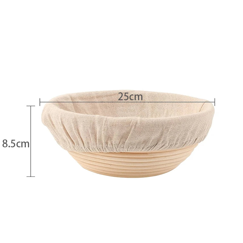 Rattan Bread Proofing Basket with Linen Liner – Round & Oval Banneton for Sourdough – Perfect for Proving Dough & Homemade Bread