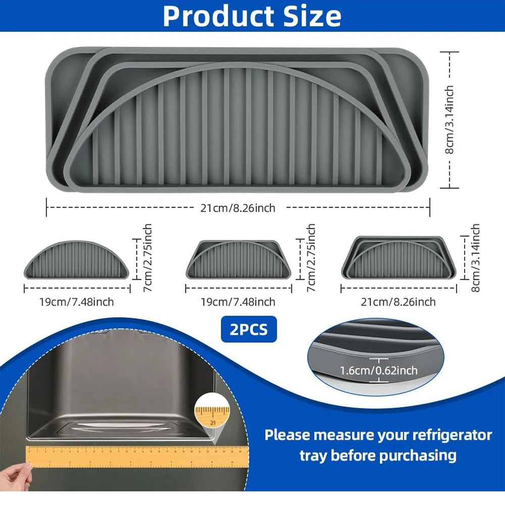 Silicone Refrigerator Drip Tray Pad – Cuttable Water Dispenser Drip Catcher & Protector – Perfect for Fridge Water & Ice Dispensers – Available in Black & Grey Colours