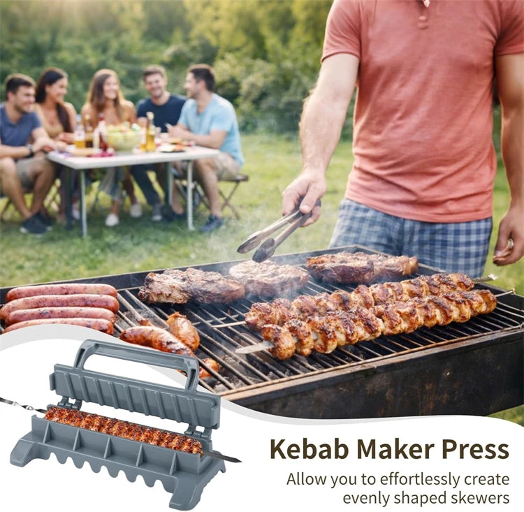 Large Kebab Maker Press with Skewers – Manual Kofta & Kabob Mould – Great for Making Even BBQ Kebabs at Home
