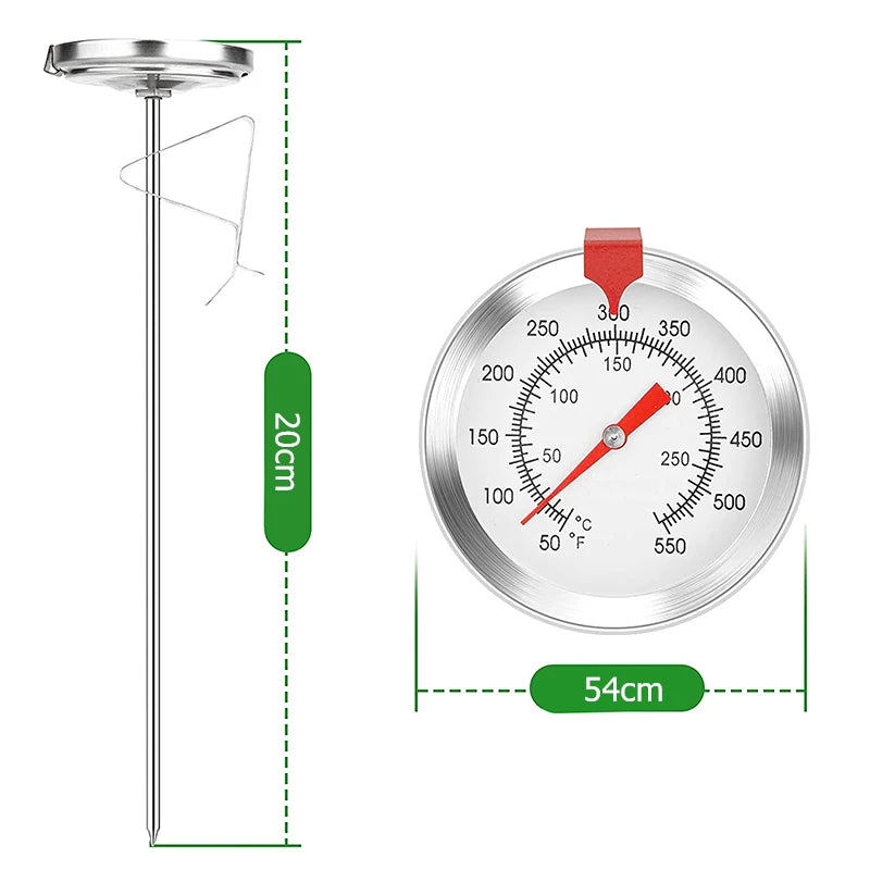 Stainless Steel Deep Fry Thermometer with Instant Read Dial