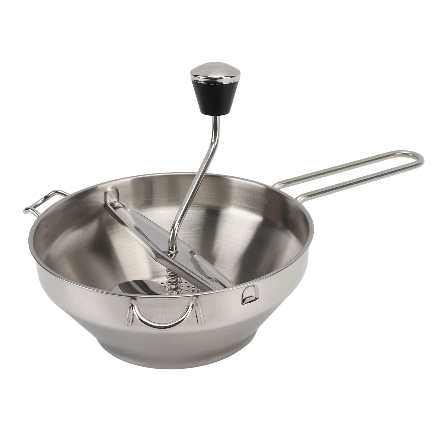 Stainless Steel Food Mill with 3 Interchangeable Discs – Manual Masher & Rotary Sieve/Strainer for Purees, Sauces, Soups, Potatoes, Vegetables, Garlic, Strawberry Jam & Baby Food – Durable & Easy to Use