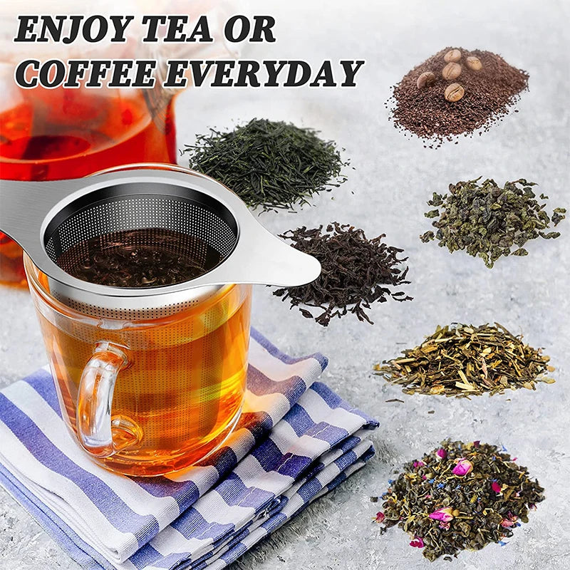 Large Stainless Steel Tea Infuser with Double Handles – Fine Mesh Loose Leaf Tea Strainer & Steeper – Great for Mugs, Cups & Teapots – Available With or Without Lid