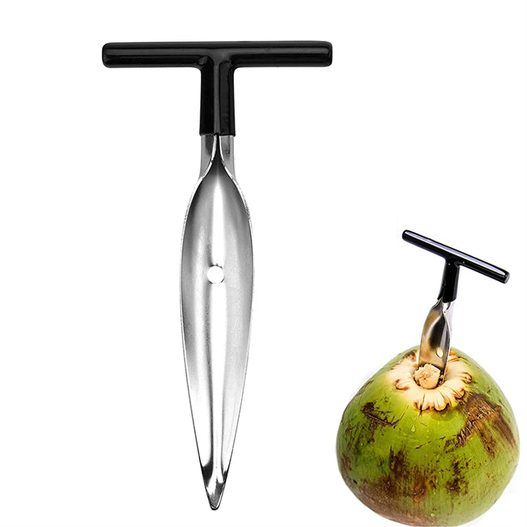 Stainless Steel Coconut Opener & Scraper – Coconut Punch Tool with Hammer – Perfect for Opening Fresh Young Coconuts