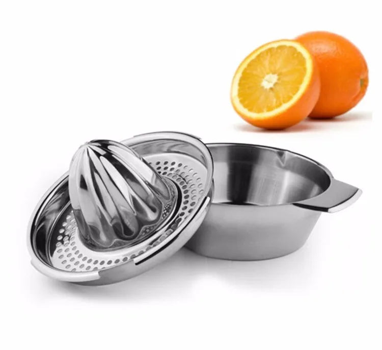 Stainless Steel Lemon Squeezer Cup with Reamer – Manual Citrus Juicer for Lemons & Oranges – Great for Fresh Juice & Cooking