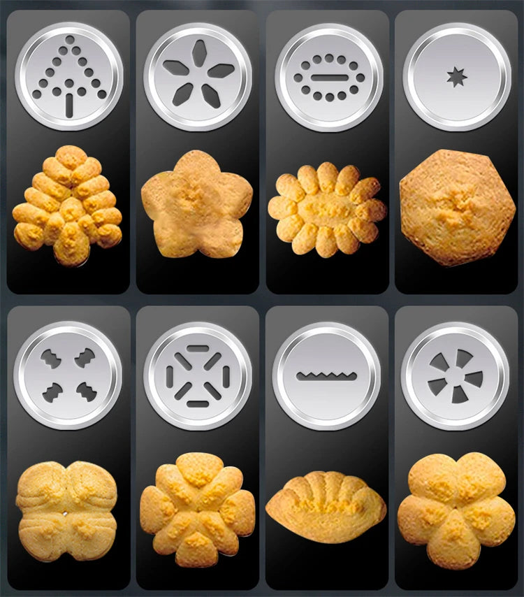 Stainless Steel Cookie Press Gun Kit – Biscuit Press with 20 Discs & 4 Icing Nozzles – Great for Homemade Biscuits & Decorating