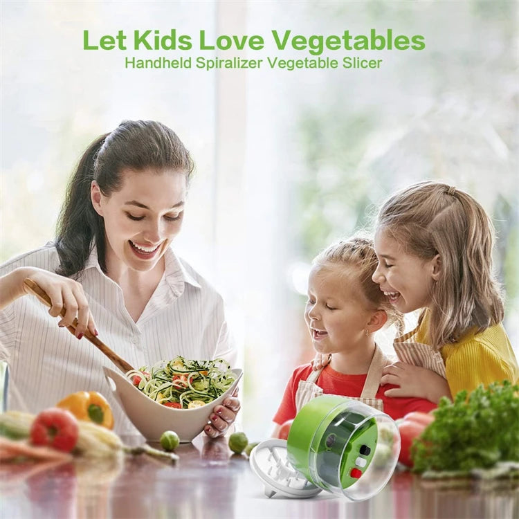 Handheld 4 in 1 Vegetable Spiralizer – Adjustable Spiral Cutter & Veggie Noodle Maker with Stainless Steel Blades – Perfect for Courgetti & Vegetable Spaghetti