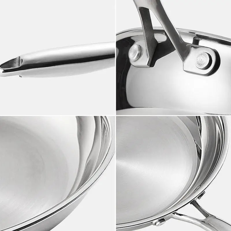  Stainless Steel Skillet  with Long Handle – Oven-safe Frying Pan Ideal for Searing, Sautéing, Stir-Frying, Simmering, Pan-Frying Daily Meals – Induction, Gas & Electric Compatible