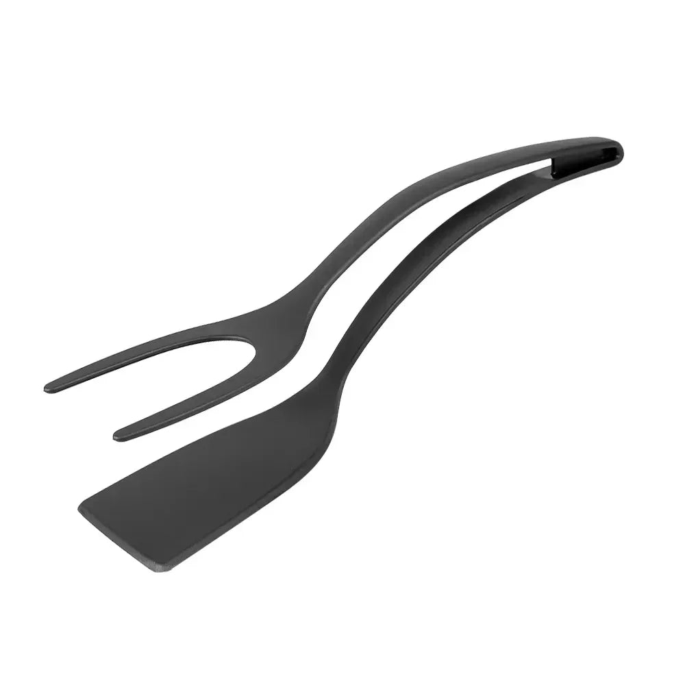 2-in-1 Flip Tongs with Egg Spatula – Nylon Grip Turner & Clamp for Pancakes, Eggs & Steak – Best for Non-Stick Pans