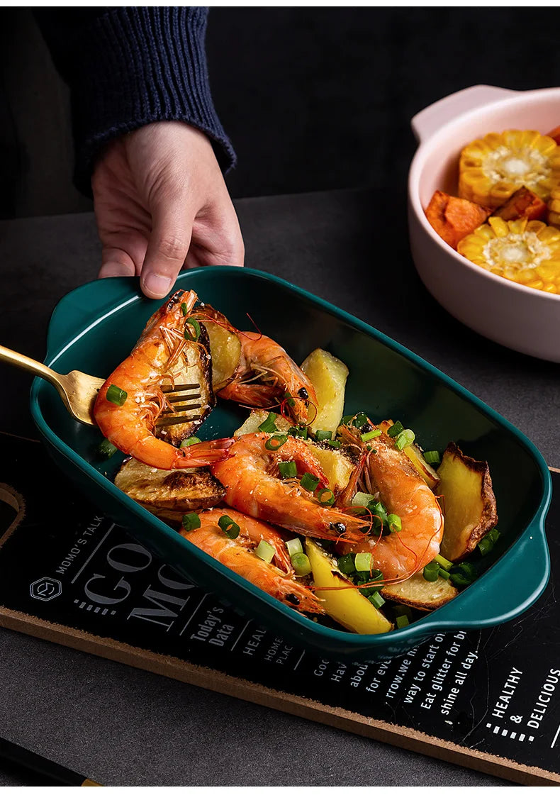 Ceramic Baking Dish — Oven-Safe Au Gratin Dish