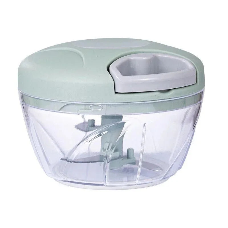 Manual Mini Food Processor & Garlic Press – Pull String Chopper for Meat, Onions & Veg – Ideal for Small Kitchens & Quick Meals
