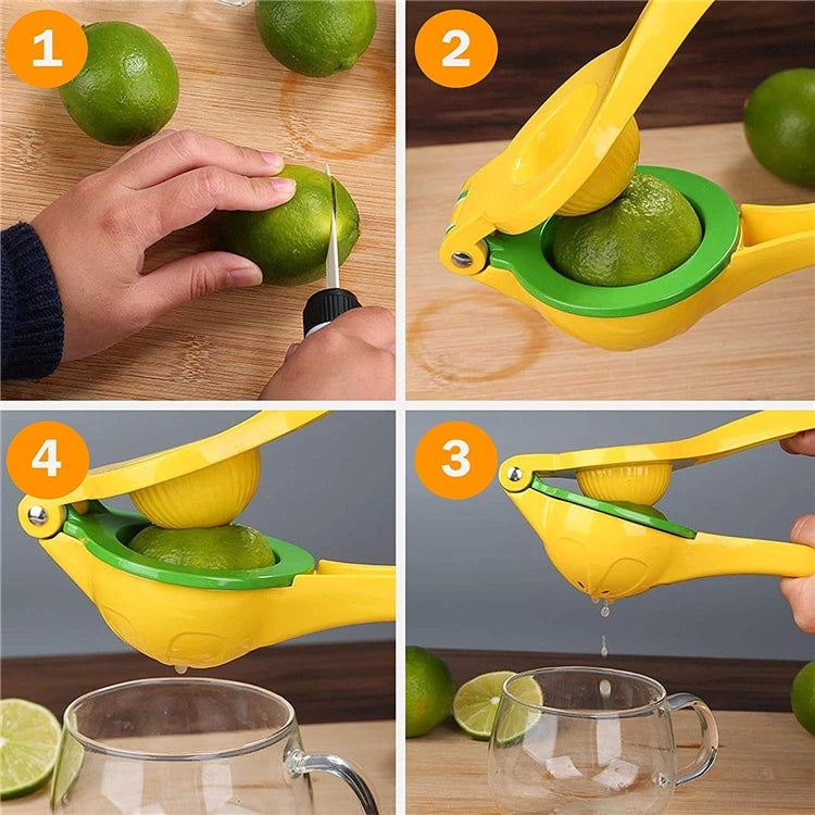 2-in-1 Aluminium Alloy Lemon Squeezer – Manual Citrus Press for Lemons, Limes & Oranges – Perfect for Fresh Juice & Dressings