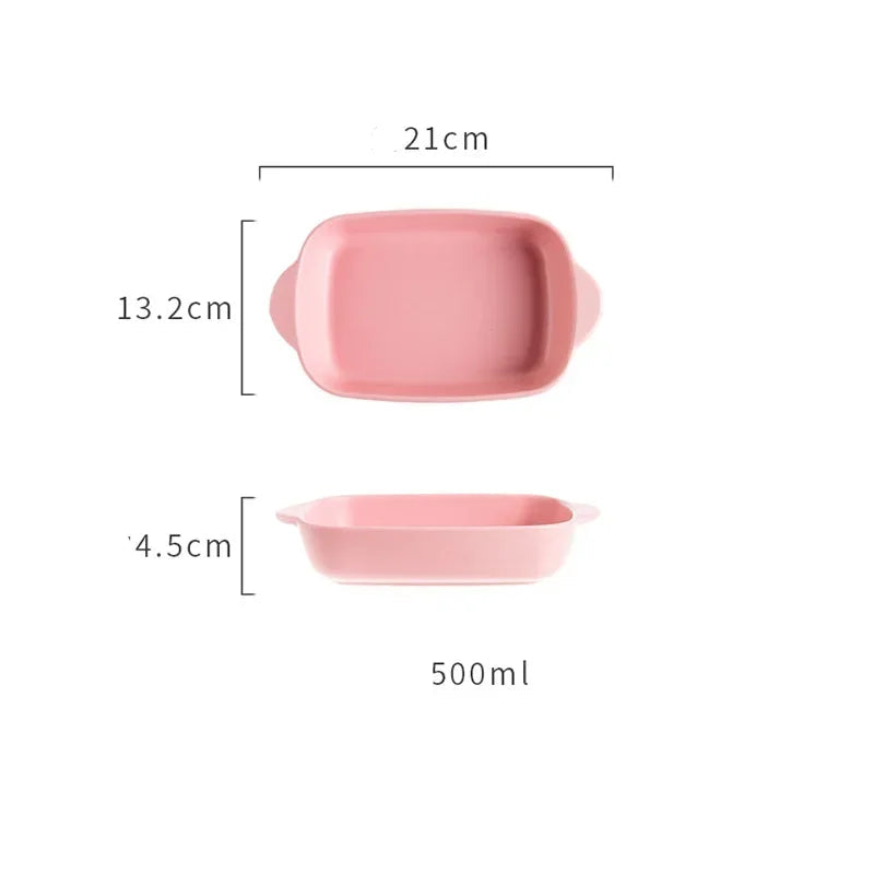 Ceramic Baking Dish — Oven-Safe Au Gratin Dish 8.5P-Small — Pink